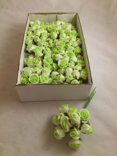 Mini rose en mousse vert 2 cm menthe (12x12 p.)